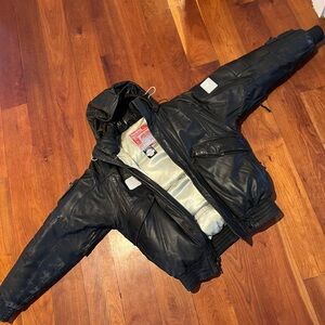 Burton Analog Leather down Bomber jacket